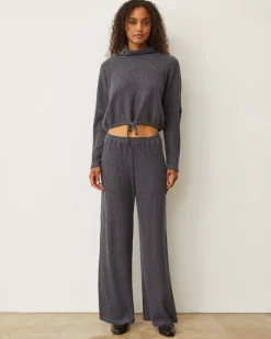 MONROW Brushed Rib Pant VINTAGEBLACK Discount